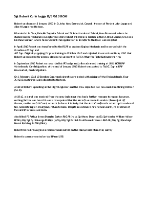 A preview of a PDF biography for Legge, Robert Colin
